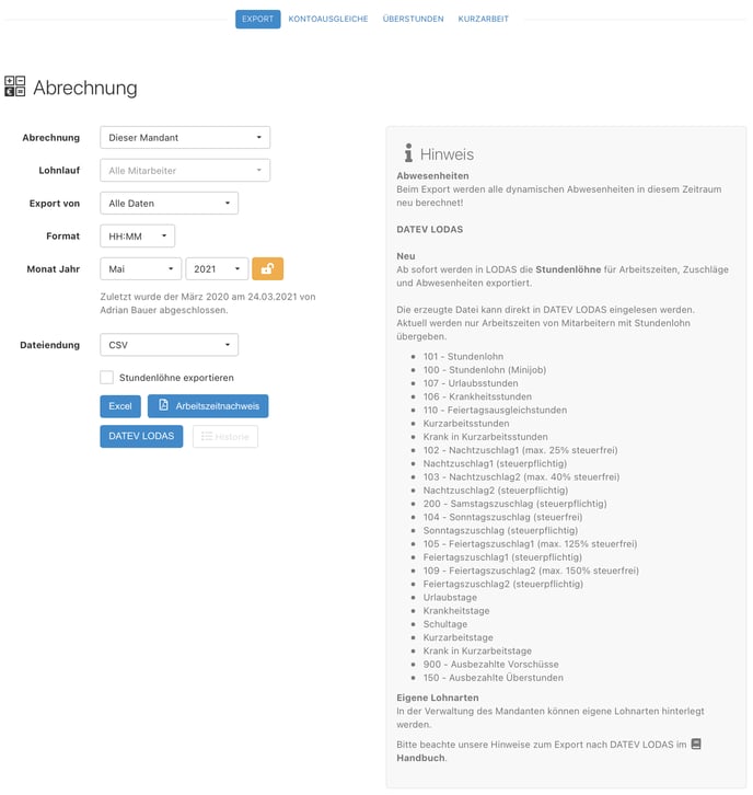 Alle Datev lodas zusammengefasst