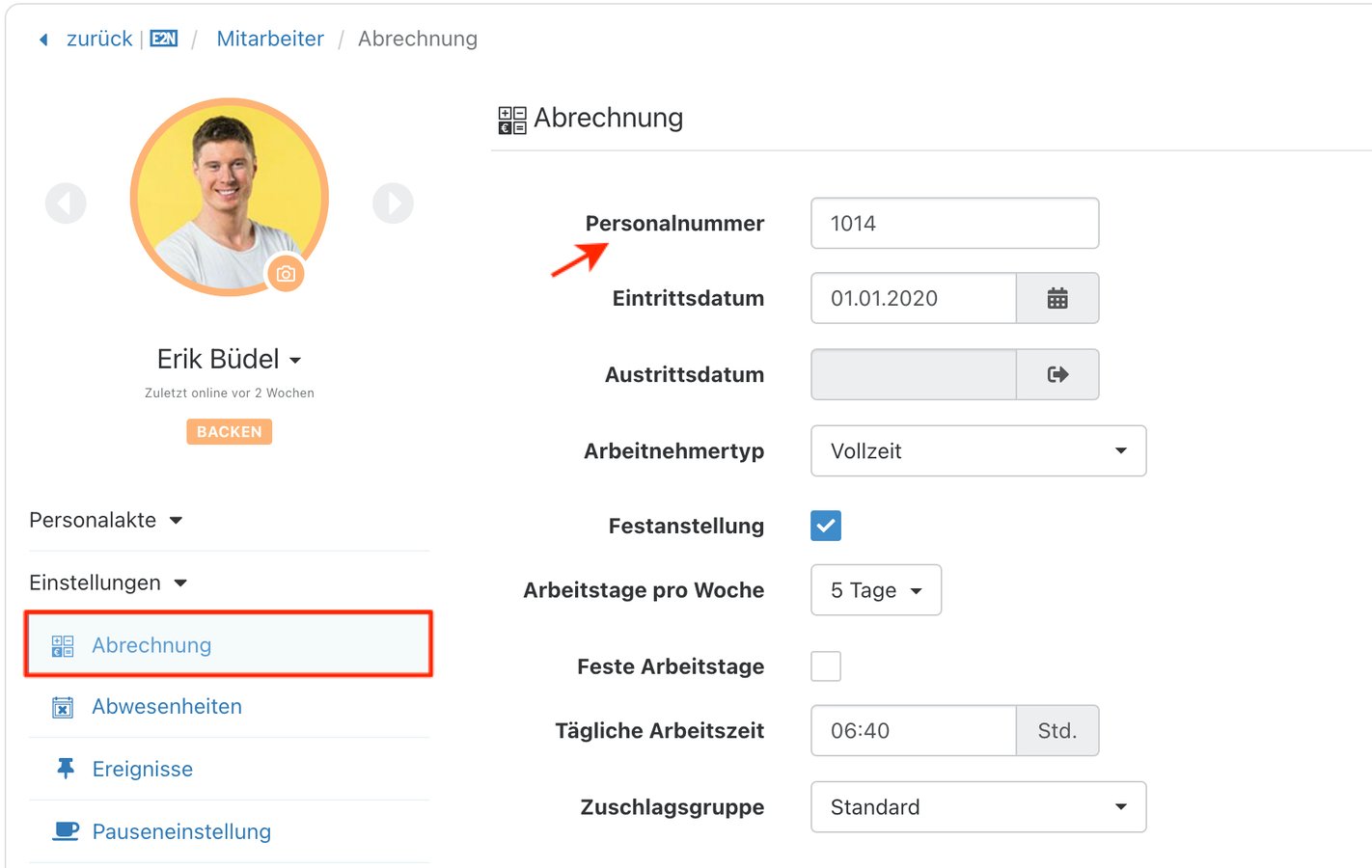 Personalnummer vergeben