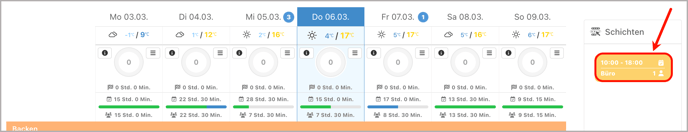 Dienstplan > Personal > offene Schichten anzeigen