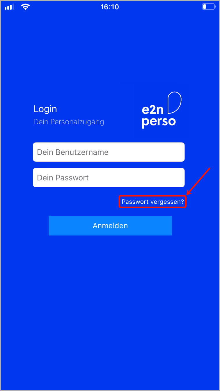 Login > Passwort vergessen