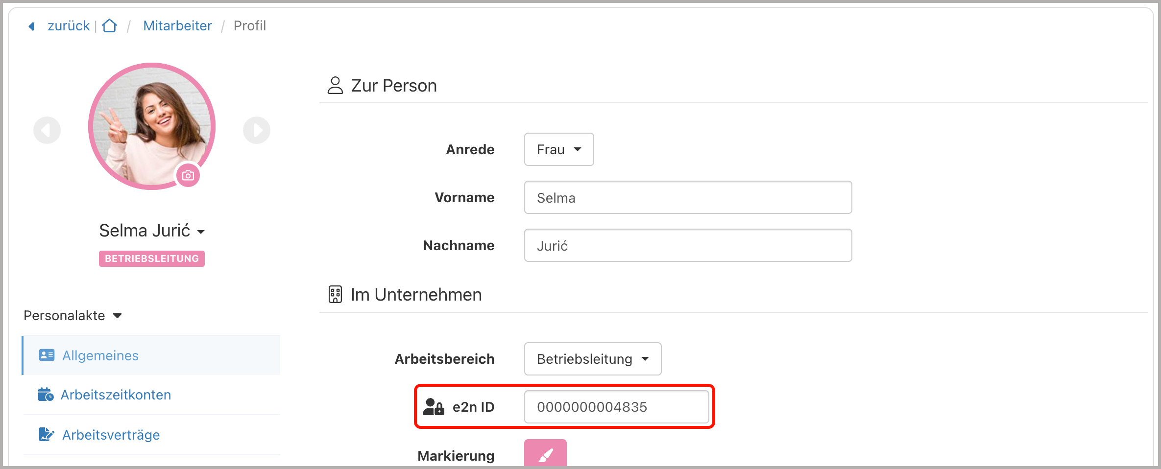 Mitarbeiter > Allgemeines > e2n ID