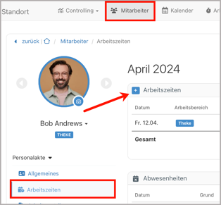 Personalakte > Arbeitszeit manuell erfassen