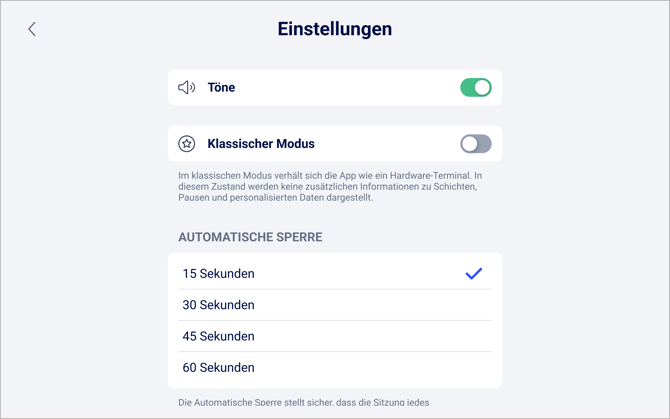 Terminal App > Einstellungen