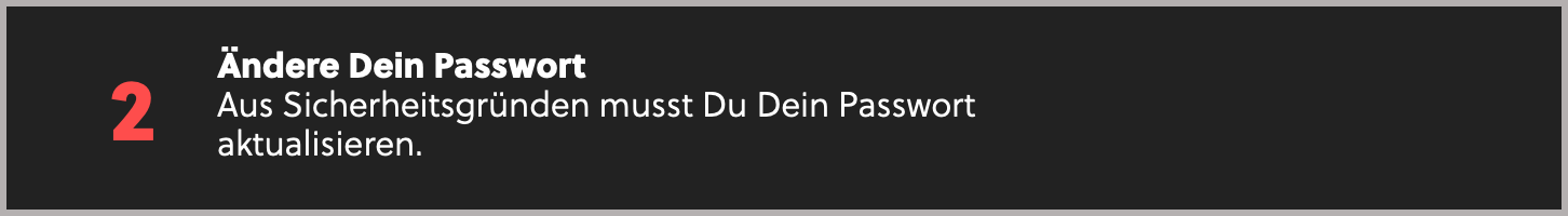 Verifizierungs-Mail > PW ändern