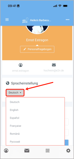 Verwaltung > Spracheinstellung