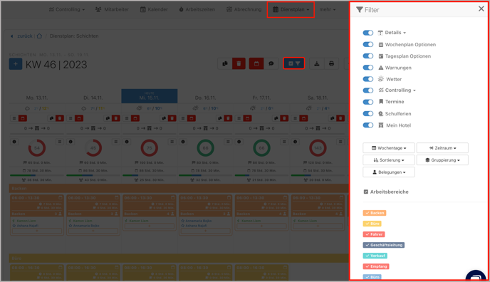 blauer Filter > Schichtplan