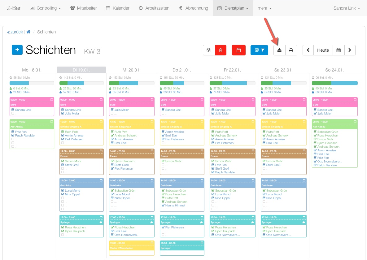 Dienstplan Schreiben